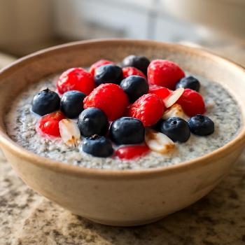 Diabetes-Friendly Chia Seed Pudding with Berries