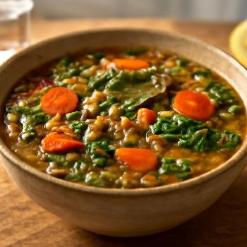 Hearty Lentil Soup with Spinach and Carrots