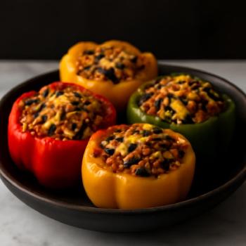 High-Fiber Stuffed Bell Peppers with Brown Rice and Beans