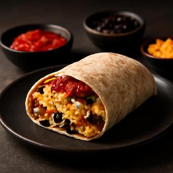 High-Protein Black Bean & Egg Breakfast Burrito