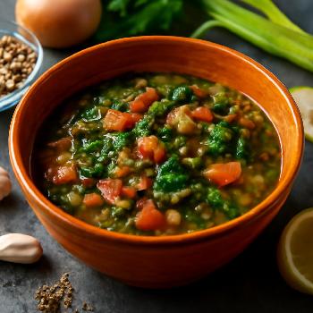 Iron-Rich Spinach and Lentil Soup for Pregnancy