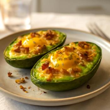 Keto Avocado and Egg Baked Boats
