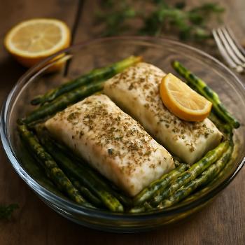 Lemon Herb Baked Cod with Asparagus (Whole30)