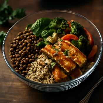 Lentil and Quinoa Bowls with Grilled Tofu: A High-Protein Lunch