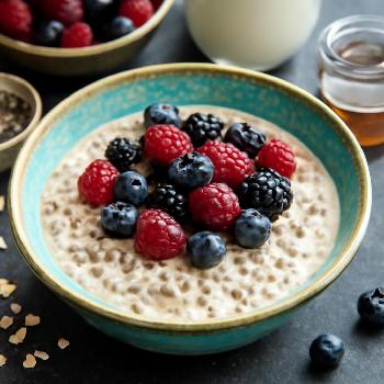 Low-Calorie Overnight Oats with Berries and Chia Seeds