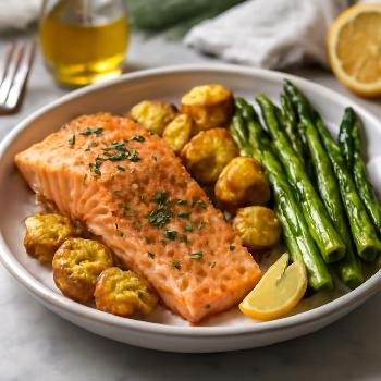 Low-FODMAP Salmon with Roasted Asparagus and Potatoes