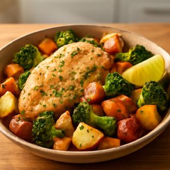 Low Sodium Lemon Herb Baked Chicken and Vegetables