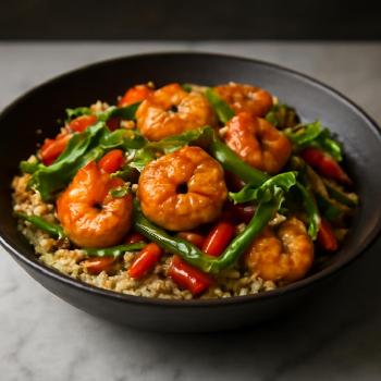 Low-Sodium Shrimp and Asparagus Stir-Fry with Tamari