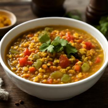 Low-Sodium Spiced Lentil Soup with Turmeric and Cumin