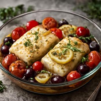 Mediterranean Baked Cod with Lemon and Herbs