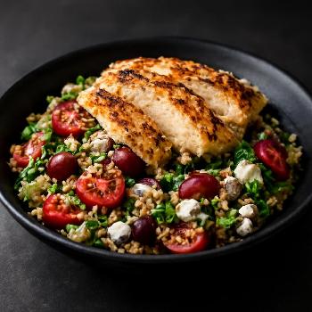Mediterranean Quinoa Salad with Grilled Chicken