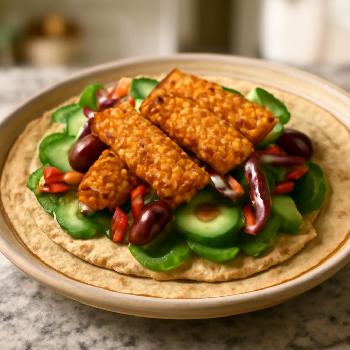 Mediterranean Tempeh Wrap