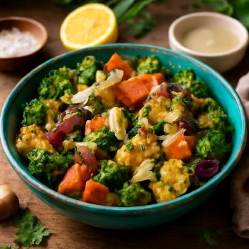 Paleo Roasted Vegetable Bowl with Tahini Dressing