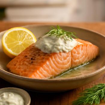 Slow Cooker Salmon with Dill Sauce