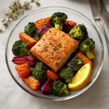 Soy-Free Salmon with Roasted Vegetables