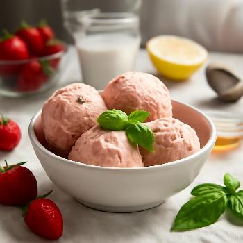 Strawberry Basil Vegan Ice Cream