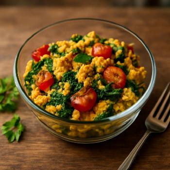 Tofu Scramble with Spinach and Tomatoes