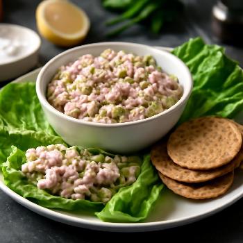 Tuna Salad Lettuce Wraps with Whole-Grain Crackers