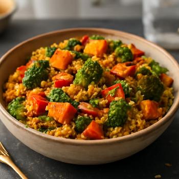Turmeric-Kissed Quinoa Salad with Roasted Vegetables