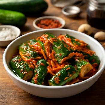Vegan Cucumber Kimchi (Oi Sobagi)