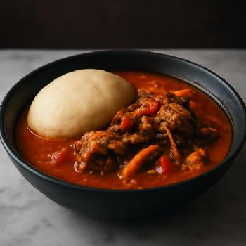 Ghanaian Fufu and Groundnut Soup