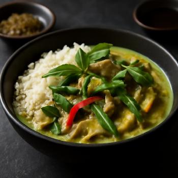 Green Curry with Vegetables and Coconut Milk