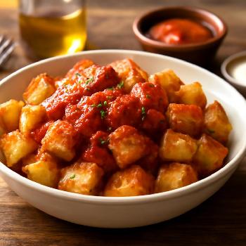Patatas Bravas: Crispy Potatoes with Spicy Brava Sauce