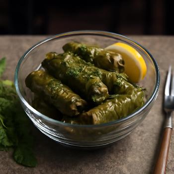 Traditional Greek Dolmades: Stuffed Grape Leaves