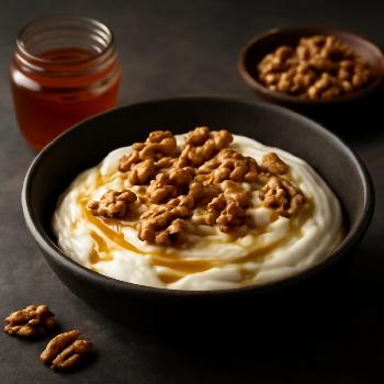 Traditional Greek Yogurt with Honey and Walnuts
