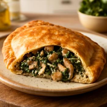 Vegetarian Spinach and Mushroom Calzone