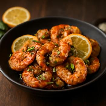 AI-Generated Lemon Herb Baked Shrimp