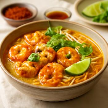 Creamy Coconut Laksa with Prawns and Tofu