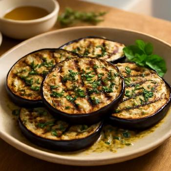 Grilled Eggplant Steaks with Lemon-Herb Marinade