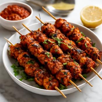 Grilled Harissa Chicken Skewers