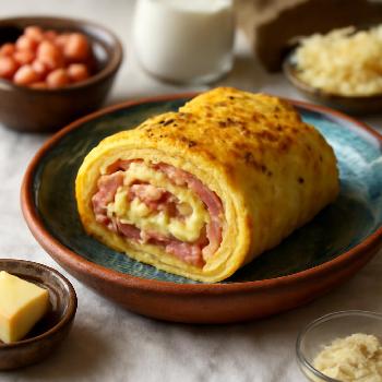 Ham and Swiss Baked Omelet Roll