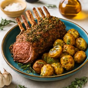 Herb Crusted Rack of Lamb with Rosemary Potatoes