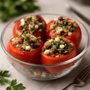 Mediterranean Quinoa Stuffed Tomatoes