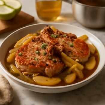 Pork Chops with Apples and Cider Reduction
