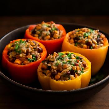 Quinoa and Black Bean Stuffed Bell Peppers