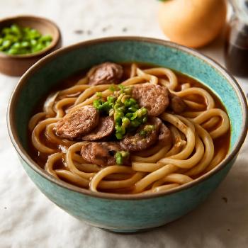 Savory Beef Udon Noodle Soup