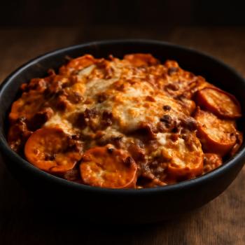Spicy Beef and Sweet Potato Gratin with Chipotle
