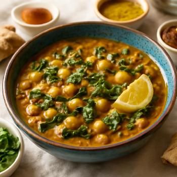 Spicy Chickpea and Spinach Curry