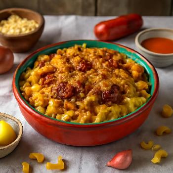 Spicy Chorizo Mac and Cheese Bake