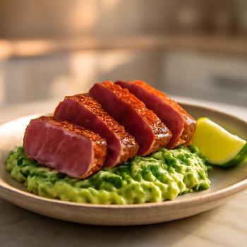 Spicy Seared Tuna with Avocado Crema