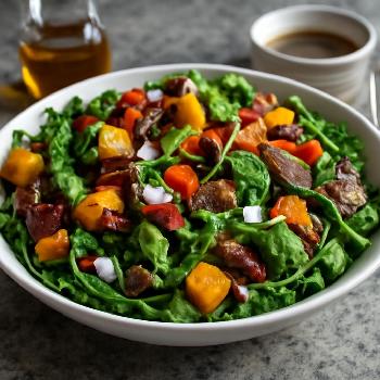 Arugula Salad with Balsamic Roasted Vegetables