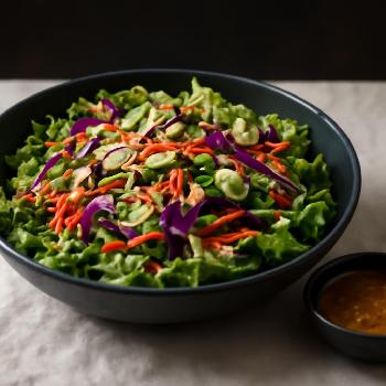 Asian-Inspired Mixed Greens Salad with Sesame Ginger Dressing