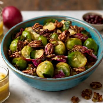 Brussels Sprouts and Cranberry Salad with Maple-Dijon Vinaigrette
