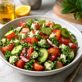 Cucumber and Tomato Salad with Feta and Herbs