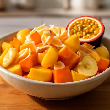 Exotic Tropical Fruit Salad with Toasted Coconut