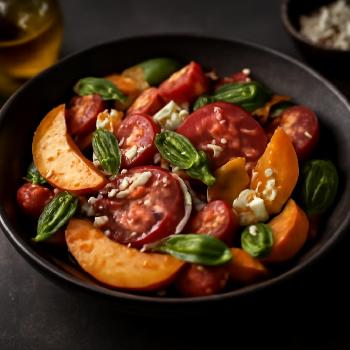 Fresh Peach and Tomato Salad